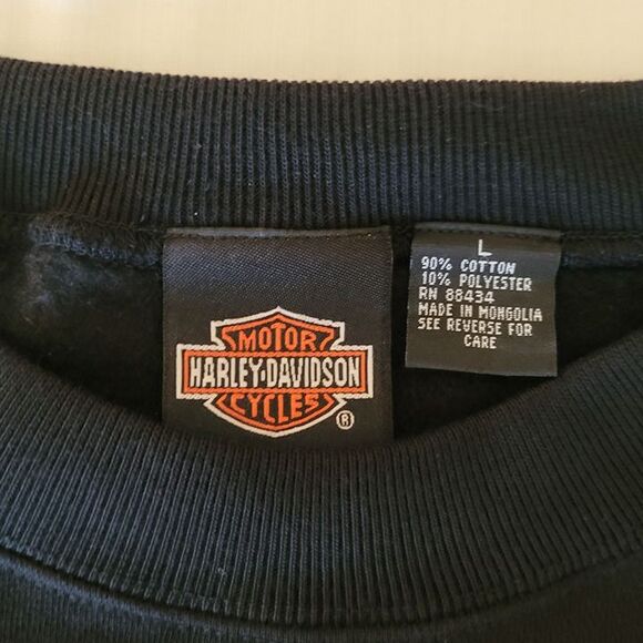 Vintage 2001 Harley-Davidson V-Rod Crewneck Sweatshirt Men’s L Black NWOT - Picture 3 of 12